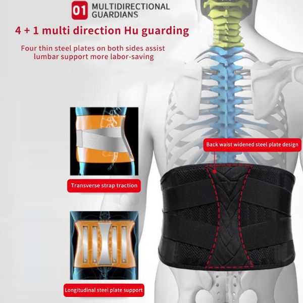 

wrap sport lumbar widened lower back support spine slim training workout gym fitness waist belt protective gear pain relief, Black;gray