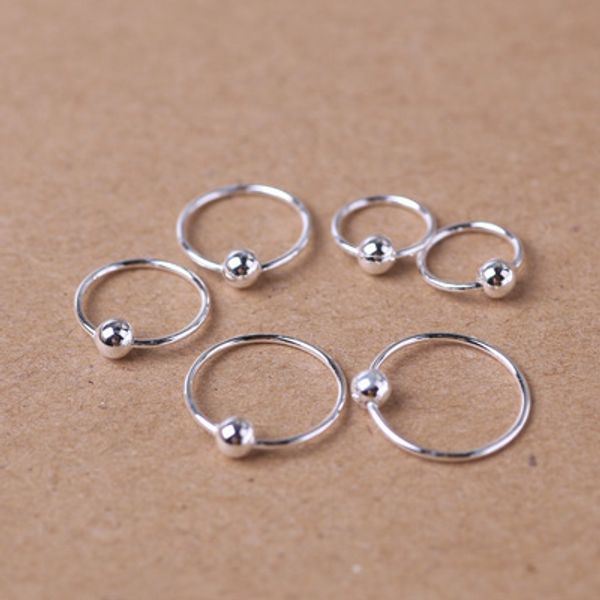 

925 sterling silver female small beads ear ring anti allergy earrings zc093 t190629, Golden;silver