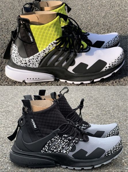 

Brand ACRONYM X Presto Mid V2 Designer Men Running Shoes Racer Pink Cool Grey Darts Street Sport Sneakers Camouflage Graffiti