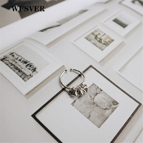 

wfsver korea style round rings for women silver color manual tassel wedding rings in 925 sterling silver fine jewelry gift, Golden;silver