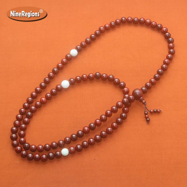 

12mm 108pcs prayer buddhism beads genuine natural india lobular red sandalwood