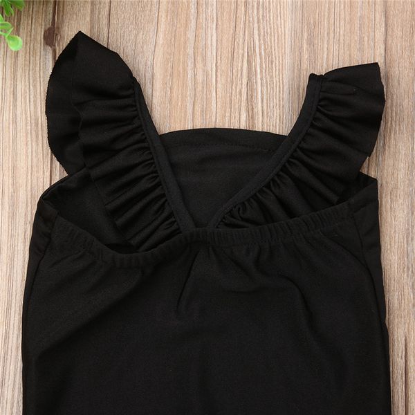 

2019 summer black letter kids baby girl toddler black one-piece swimwear swimsuit beachwear swimming bathing suit