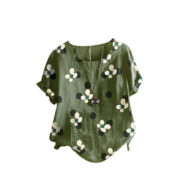 

Ins Hot Selling T Shirts Women Printed Loose T Shirt Cotton Linen Casual Short Sleeved T Shirt Top Female Clothing