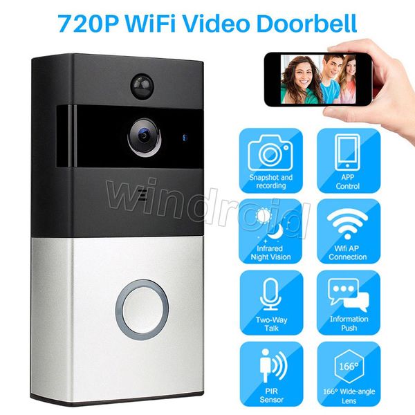 

Home video wirele doorbell v3 720p hd wifi real time video two way audio night vi ion pir motion with plug in indoor chime with bell app