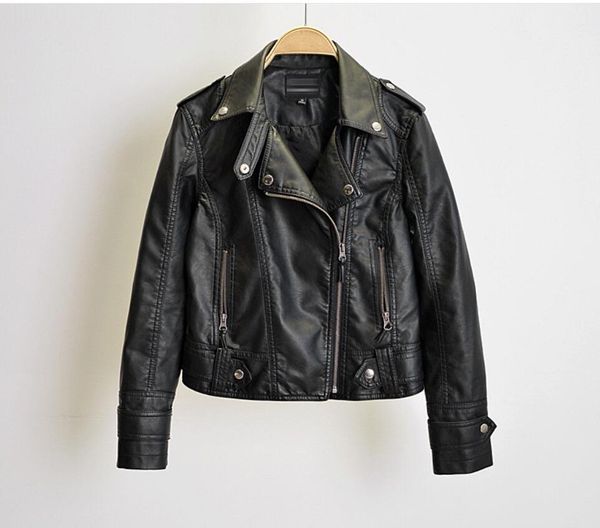 

motorcycle women classic faux leather jacket 2019 brand new slim short coat female moto biker jackets ladies basic outerwear