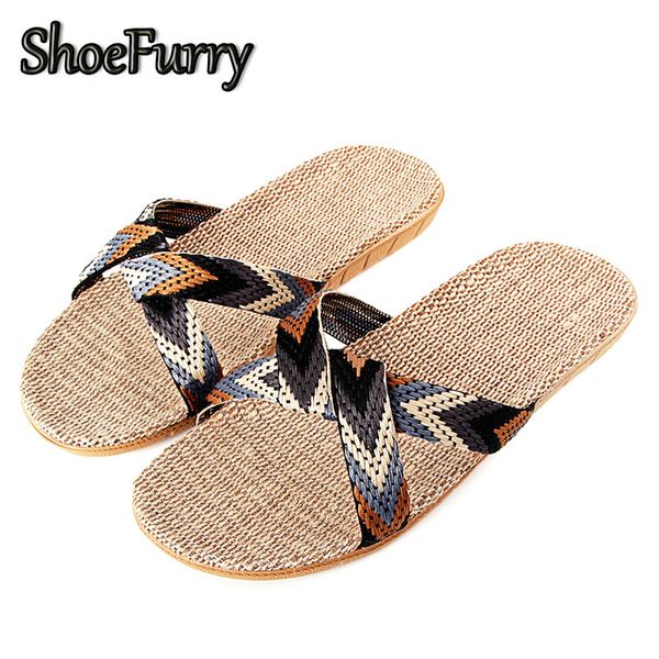 

shoefurry fashion 2019 casual shoes men summer flax sandals flip flops, Black