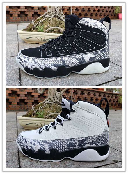 

2019 new 9 iv white black snakeskin men basketball shoes sports 9s sneakers fashion trainers size 7-13 with box