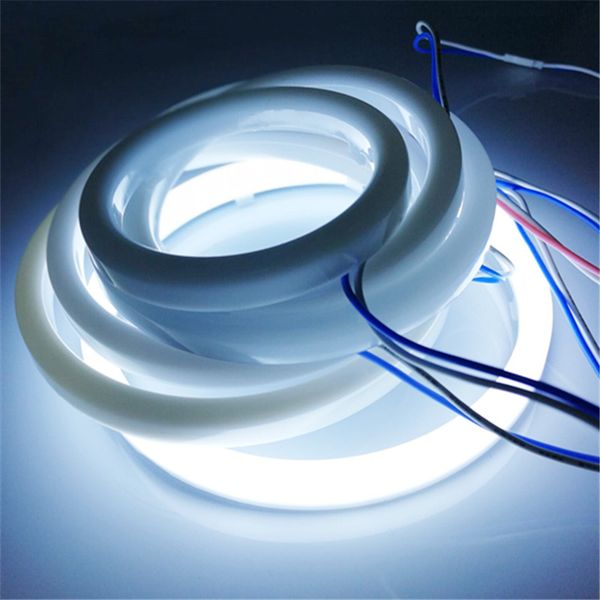 

hoping 2x white angel eyes 60mm 70mm 80mm 90mm 95mm 100mm 110mm 120mm auto drl headlight halo ring led with cover motorcycle