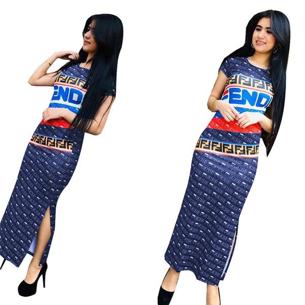 

Women FF Blue Long Slim Fit Dress Summer Formal Short Sleeved Maxi Dresses Vestidoes