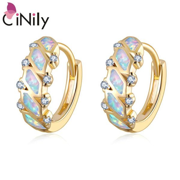 

cinily white pink opal cz yellow & rose gold women gems jewelry hoop earrings oh4765-66, Golden;silver