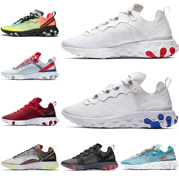 

wholesale 2020 react element 55 87 running shoes for men women tour yellow white royal red triple black mens trainer athletic sport sneakers