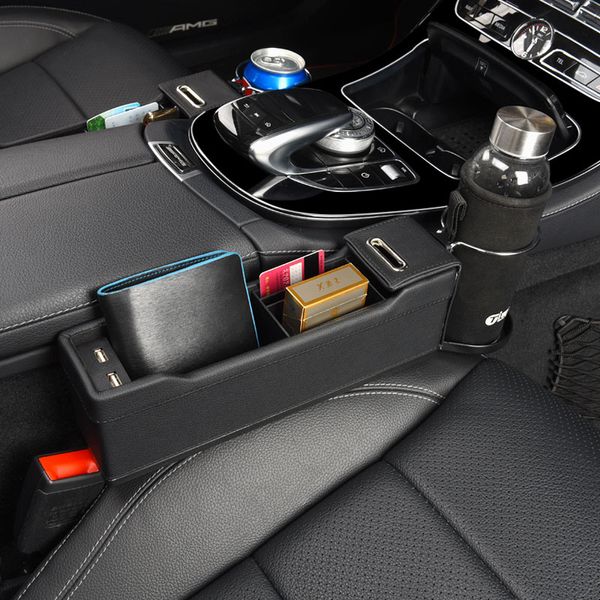 

usb car organizer seat crevice storage bag auto phone holder pouch gap key cigarette wallet stowing tidying for accessories