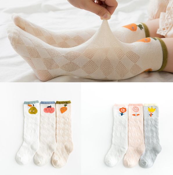 Sommer Baby Mädchen Socken Säugling Jungen Obst Blumen stricken lange Socken Baumwolle gestrickt kniehohe Kleinkind Kinder Strumpf neues neugeborenes Baby Bein C5440