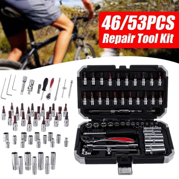 

53pcs combination tool wrench set car repair tool sets batch head ratchet pawl socket spanner screwdriver socket set
