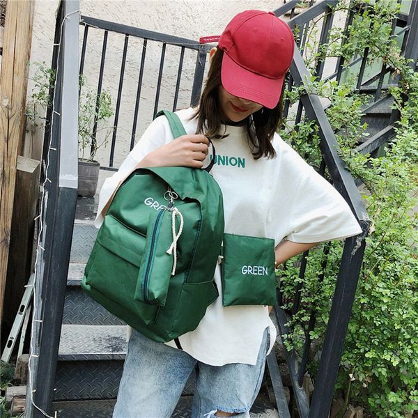 

35#student bag junior high school student cute backpack bag school 3pcs mochilas mujer mochila escolar morrales para mujer