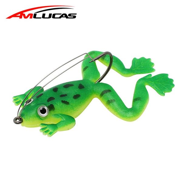 

amlucas frog fishing lure 6cm 5.2g rubber soft bait 3 colors worm plastic fish with hook artificial bait fishing tackle ww1045