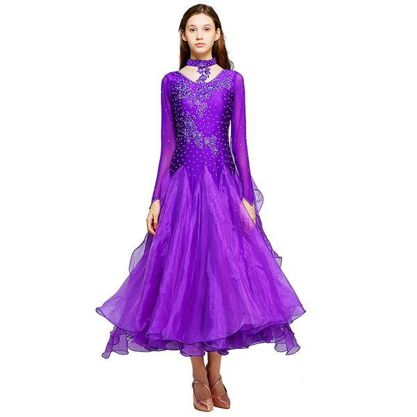 

purple ballroom dance competition dresses fringe standard ballroom dress standard dance dresses wear waltz dress, Black;red