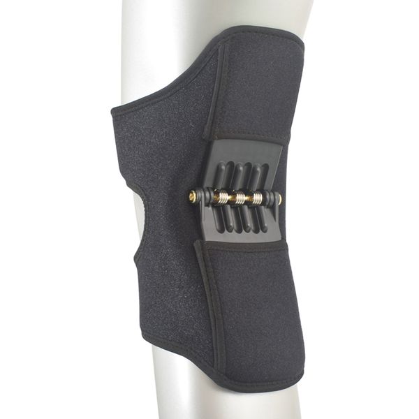 

1pcs support knee pads breathable non-slip lift pain relief for knee power spring force stabilizer, Black;gray