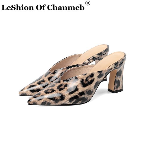 

fashion women's mules slip ons shoes for spring summer woman ladies leopard shoes female high heels zebra mules party pump, Black