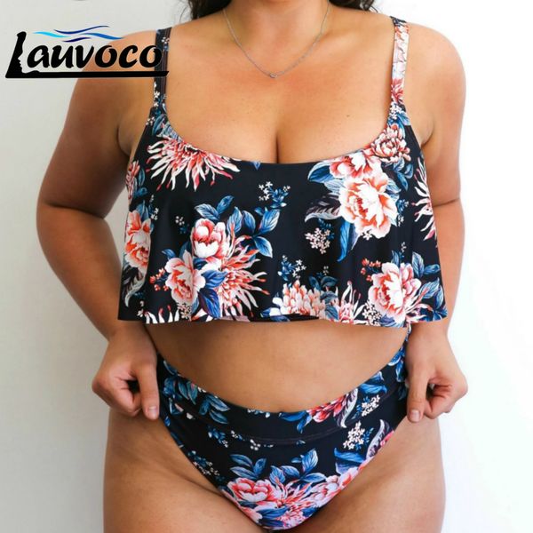 

high waist bikini set swimwear plus size bikini women floral printed swimsuit biquini ladies bathing suit femme beachwear