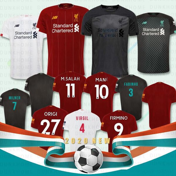 

liverpool soccer jersey m.salah salah 10 mane firmino milner henderson wijnaldum vad dijk 2020 football shirt soccer jersey, Black;yellow