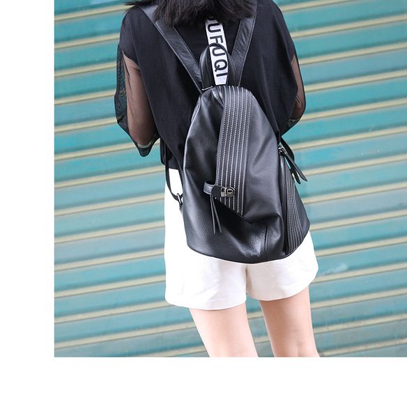 

2020 black fashion women backpack 100% real cow genuine leather schoolbag for girl female travel bag large lappurse knapsack