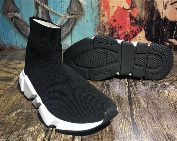 

women men's sock speed trainer shoes sneakers knitting slip-on casual walking shoe comfort all black chaussures t05