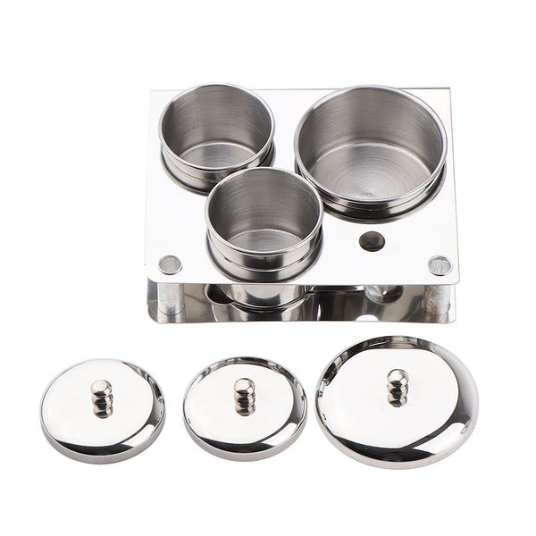 

3 bottles stainless steel sanitizer disinfectant jar cups for nail tools sanitizing container with lids