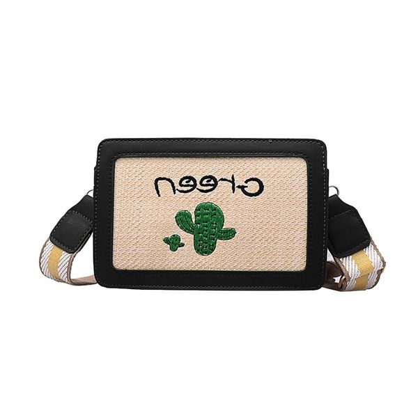 

bags for women 2019 shoulder bags women beach color matching woven bag burlap square bag messenger shoulder women#g3