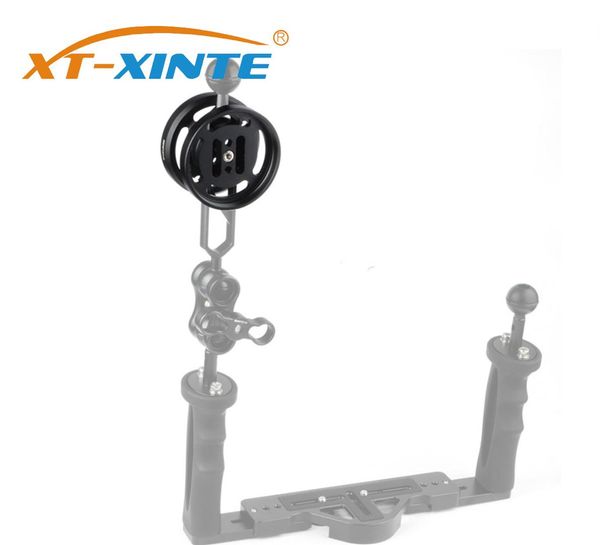 

xt-xinte aluminum double m67 underwater 67mm lens mount holder for macro and wide angle lens to extension diving light arm