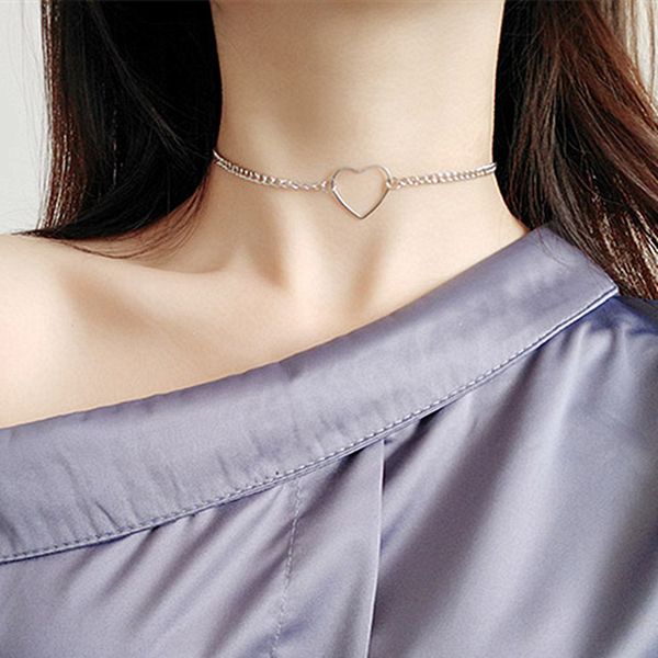 

n218 колье hollow heart колье для женщин ожерелье ключицы заявление ожерелье ожерелье бижутерия американский европейский горячие продажи, Golden;silver