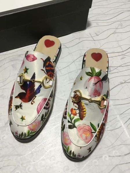 

luxury mules princetown designer men's and women's slippers classic slippery metal buckle beach slippers soft slippers, Black