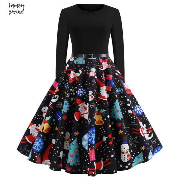 

старинные платья рождество элегантный зимы женщин robe femme повседневный длинным рукавом качели pinup платье midi платье плюс размер дизайн, Black;gray