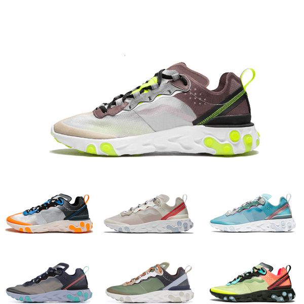 

react element 87 men women shoes desert sand royal tint greed mist sail designer running shoes outdoor trainers size 36-45
