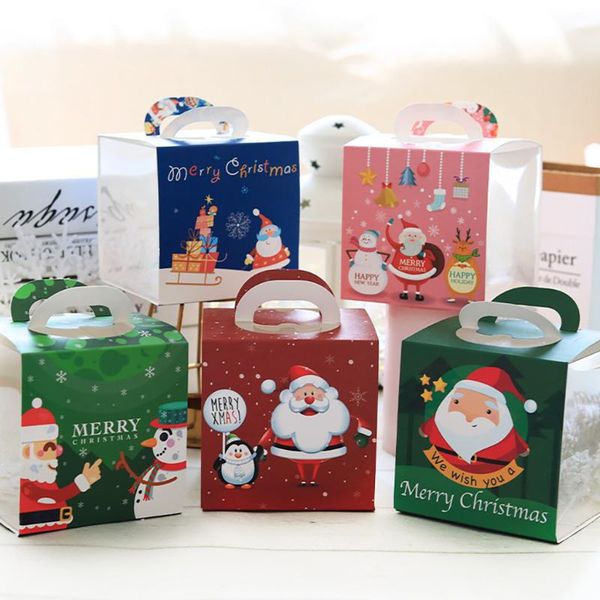 

10pcs christmas apple box paper eve safe fruit box christmas apple gift stroage candy storage