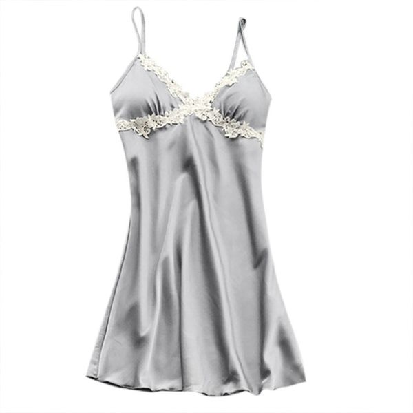

женской сексуальной сатин nightdress lingerie пижама sexy top слинг пижама удобных рукава кружево платье s-xl, Black;white