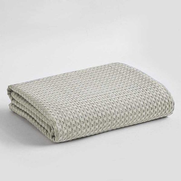

qeen/king size waffle sofa couch blanket bedspread honeycomb air conditioning towel coverlet for car office comforter