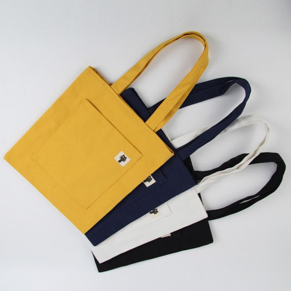 

tote bag canvas foldable shopping bag women female daily use large capacity grocery shopper