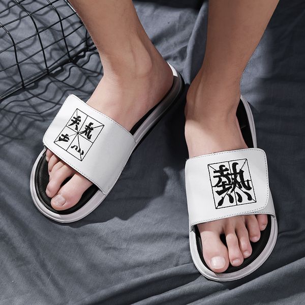 

summer slippers men casual indoor house slippers 2020 fashion trend non-slip men flip flops outdoor beach slides sandals hombre, Black