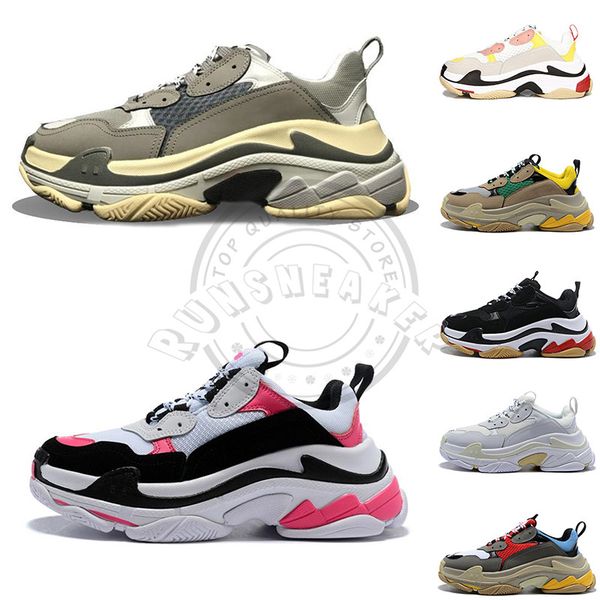

Newest 2019 Paris 17FW Triple-S Casual Sports Sneakers Triple S Top Quality Fashion Mens Womens Trainers Vintage Old Grandpa Running Shoes