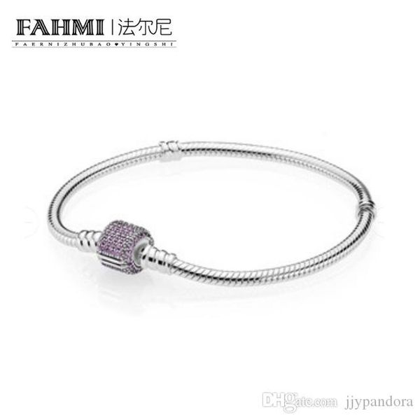 

pandora 100% 925 стерлингового серебра 1: 1 оригинал 590723cfp moments вымощает серебряный браслет фиолетовый vintage женские gemstone ювели, Black