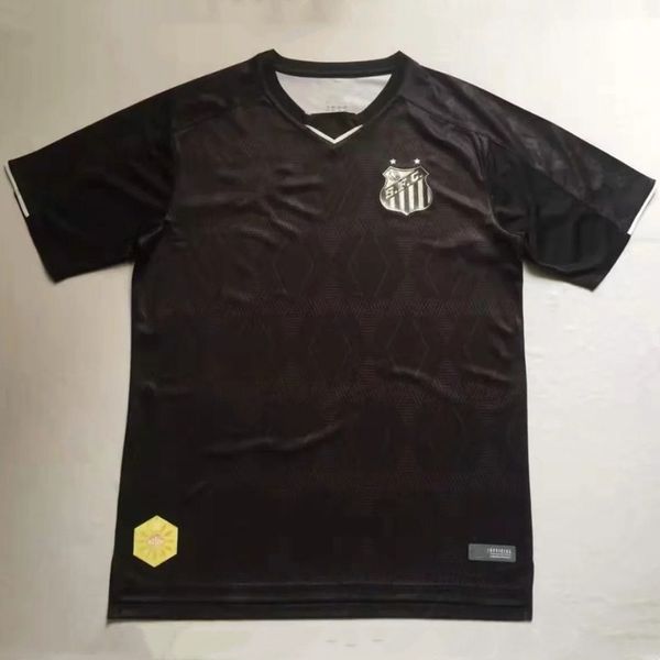 

2019 2020 brazil santos third camisa de futebol kids kits 19 20 soccer jersey v.bueno renato gabriel b.henrique sasha football shirt, Black;yellow