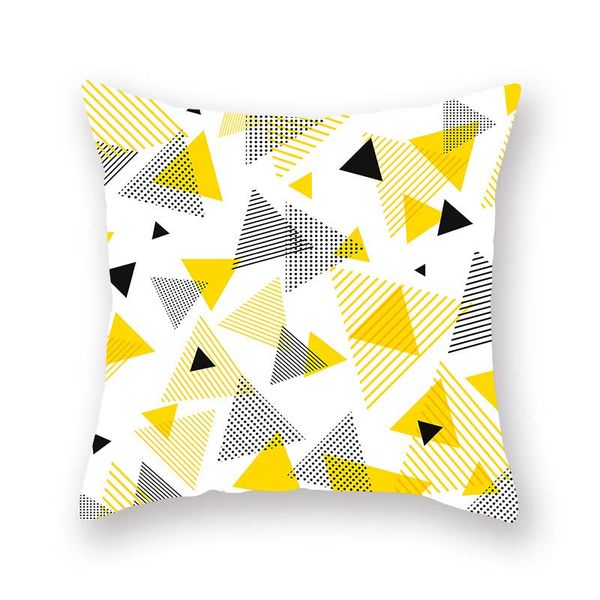 Yellow Stripe Shaped Pillowcase 45x45cm Valentine Day Throw Pillow