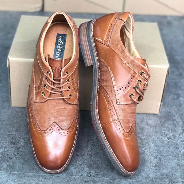 

mens oxford shoes brogues dress shoes classics cap toe business shoe party wedding shoes non-slip rubber sole big size with box, Black