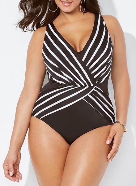 

2020 fashion slim women's spring striped sling swimsuit sling women's split swimsuit, White;black