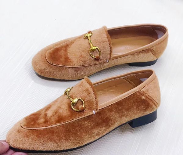 

mules princetown men women casual shoes genuine soft leather luxury designer fashion metal buckle men and women lazy shoes wholesale, Black
