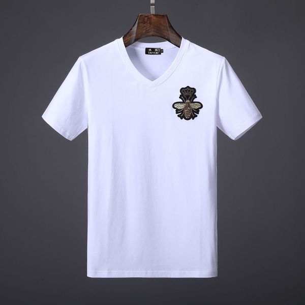 

new fashion summer short t shirt men brand clothing cotton comfortable male t-shirt embroidery tshirt men clothing dy522056, White;black