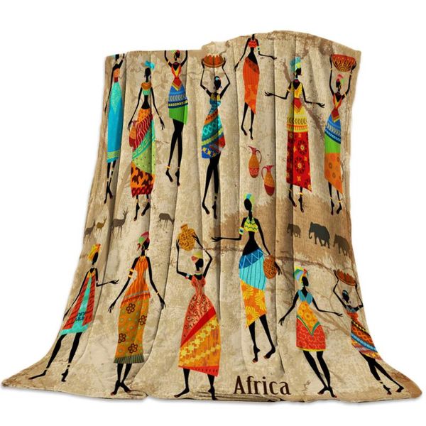 

african woman dance culture vase nap blanket super soft cozy coral fleece throw blanket bedspread for couch throw travel