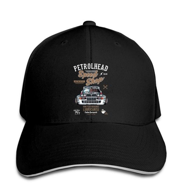 

petrolhead speed shop motif and licensed retro lancia delta integrale hf rally car image gift men baseball cap snapback cap, Black;white