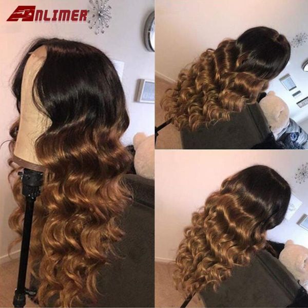 

1b/27 honey blonde lace front human hair wigs 150% glueless brazilian body wave remy ombre 13x4 lace front wig pre plucked, Black;brown